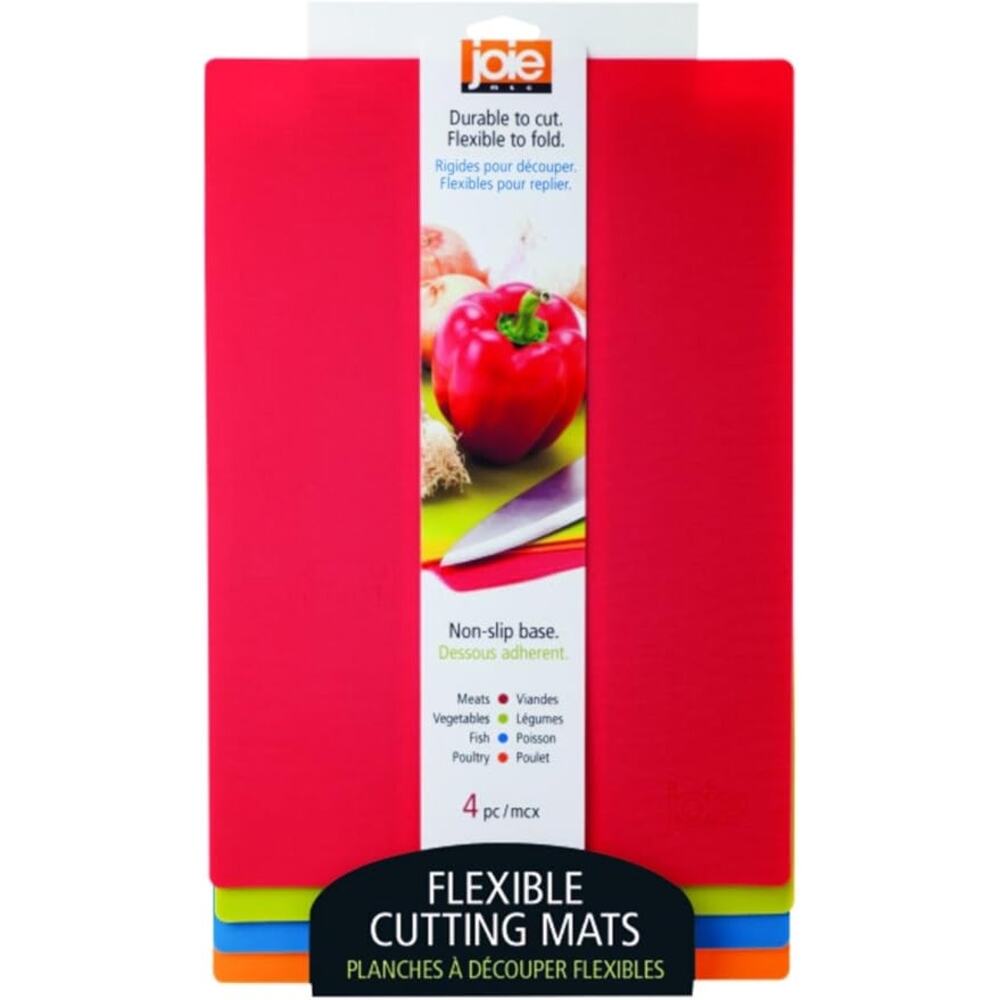 Joie Color Coded Flexible Cutting Mats (4 Pack), Multicolor